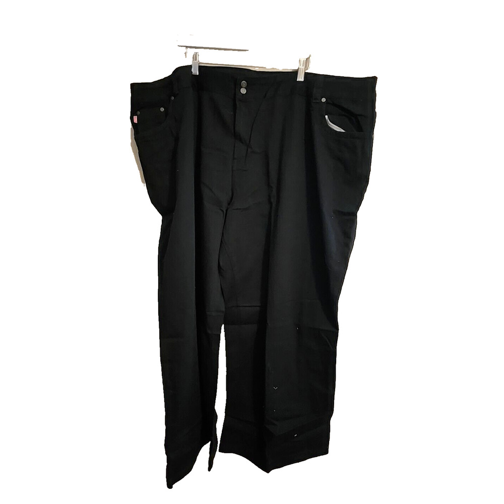 Woman Within Black Straight Leg Natural Fit High Rise Casual Pants Womans Sz 34W